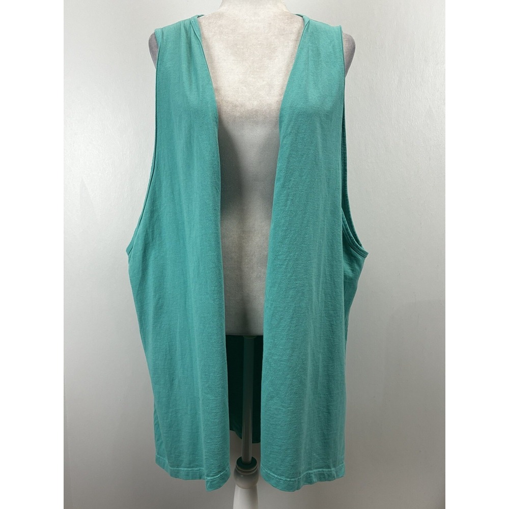 Liz & Jane Cotton Open Front Vest Small Medium Lagenlook Oversized